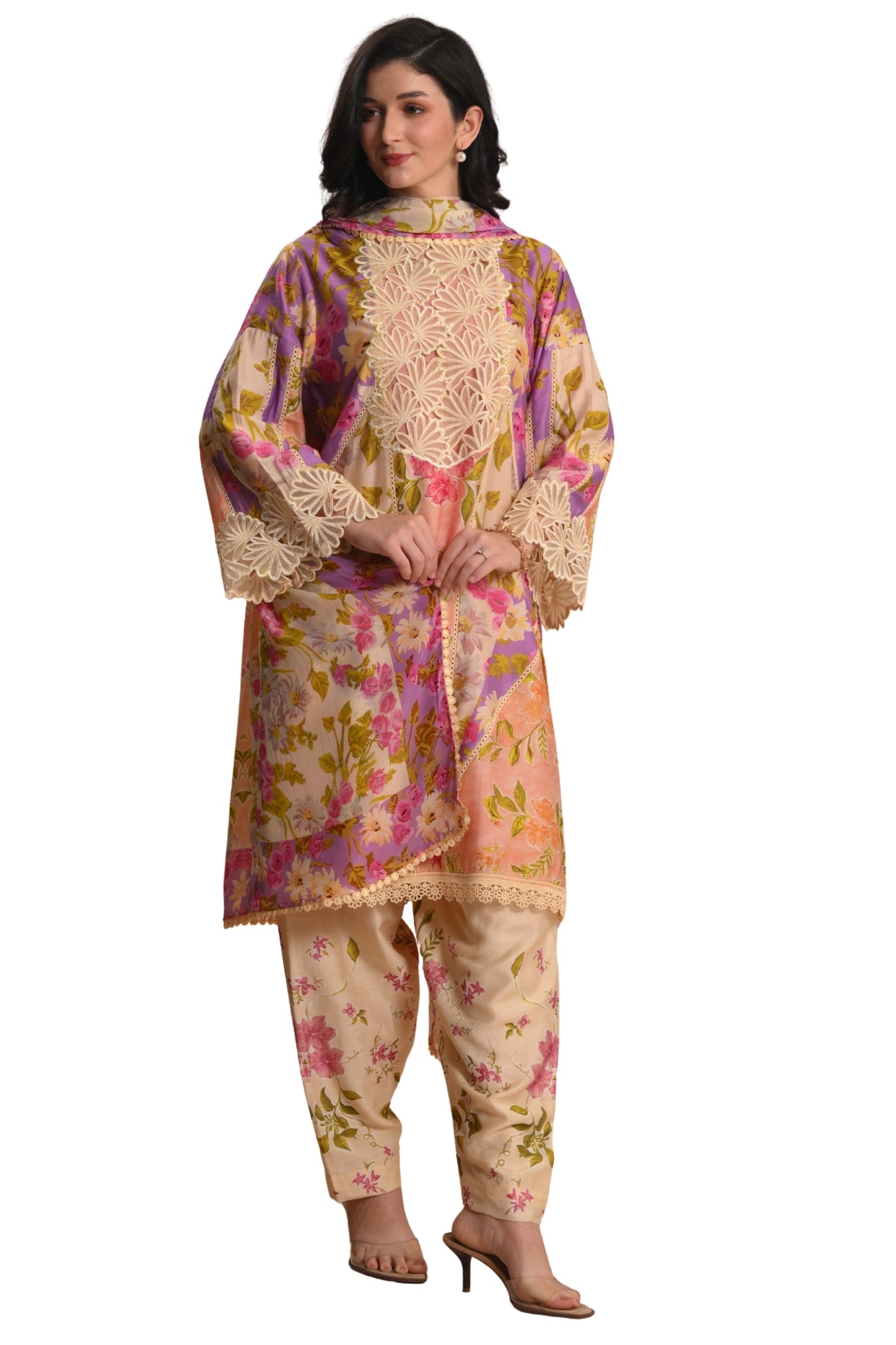 Pink Gulbahaar Kurta Set Taroob