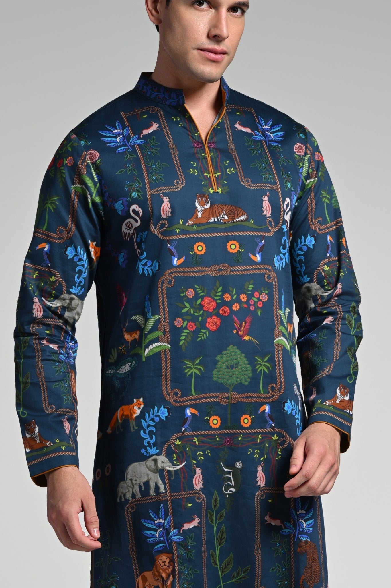 Taroob Printed Safari Kurta Pajama Set