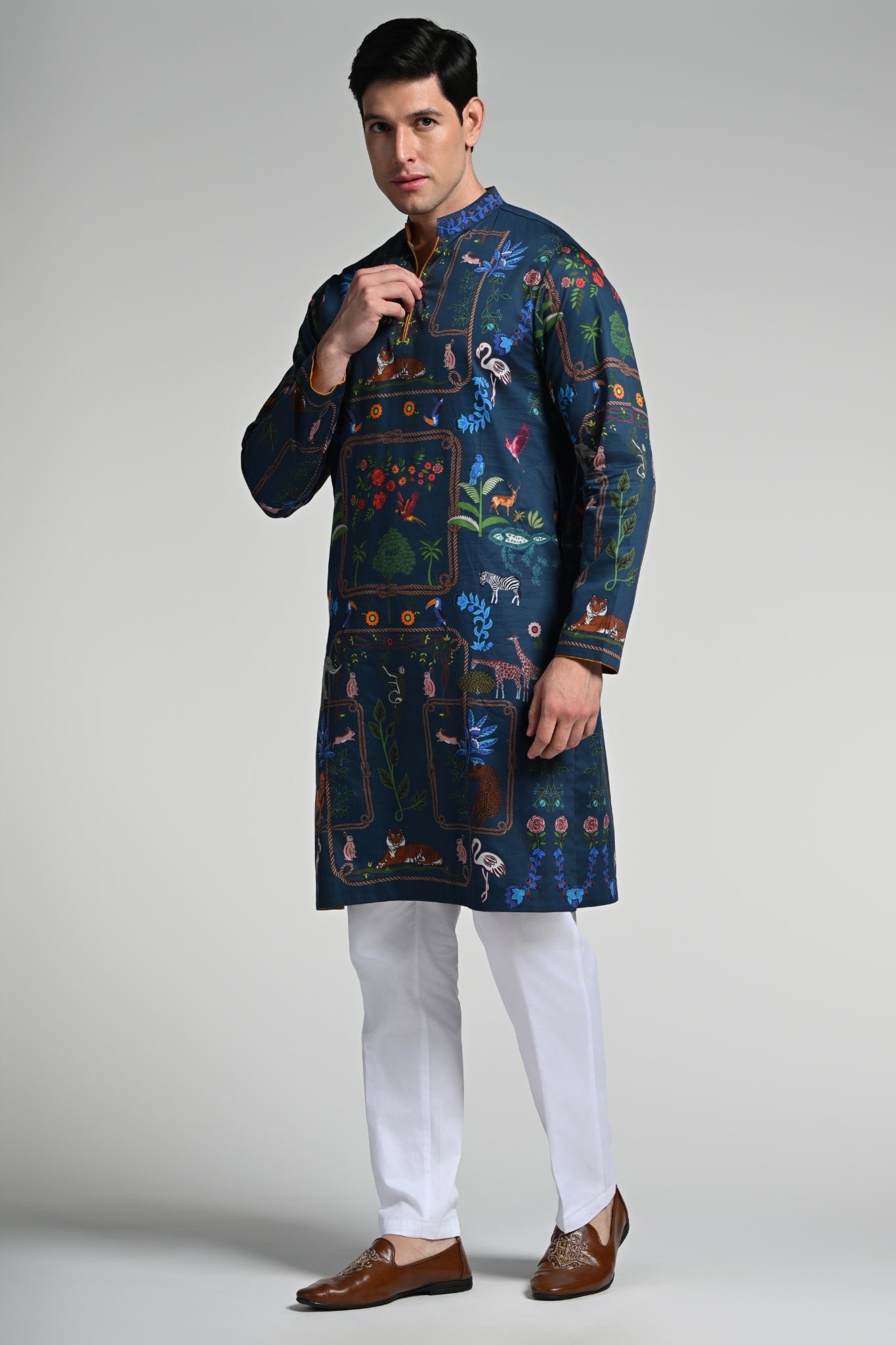 Taroob Printed Safari Kurta Pajama Set