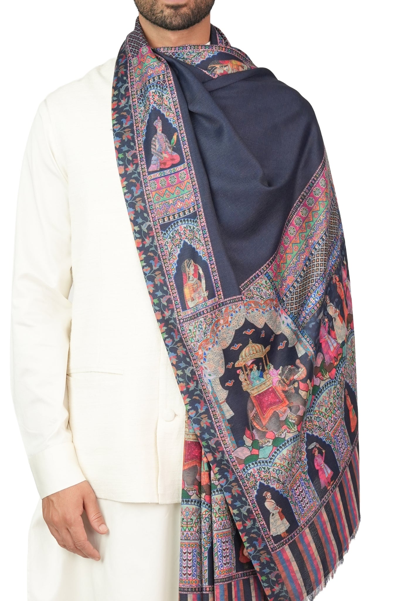 Taroob Reverisble Printed Mughal Stole