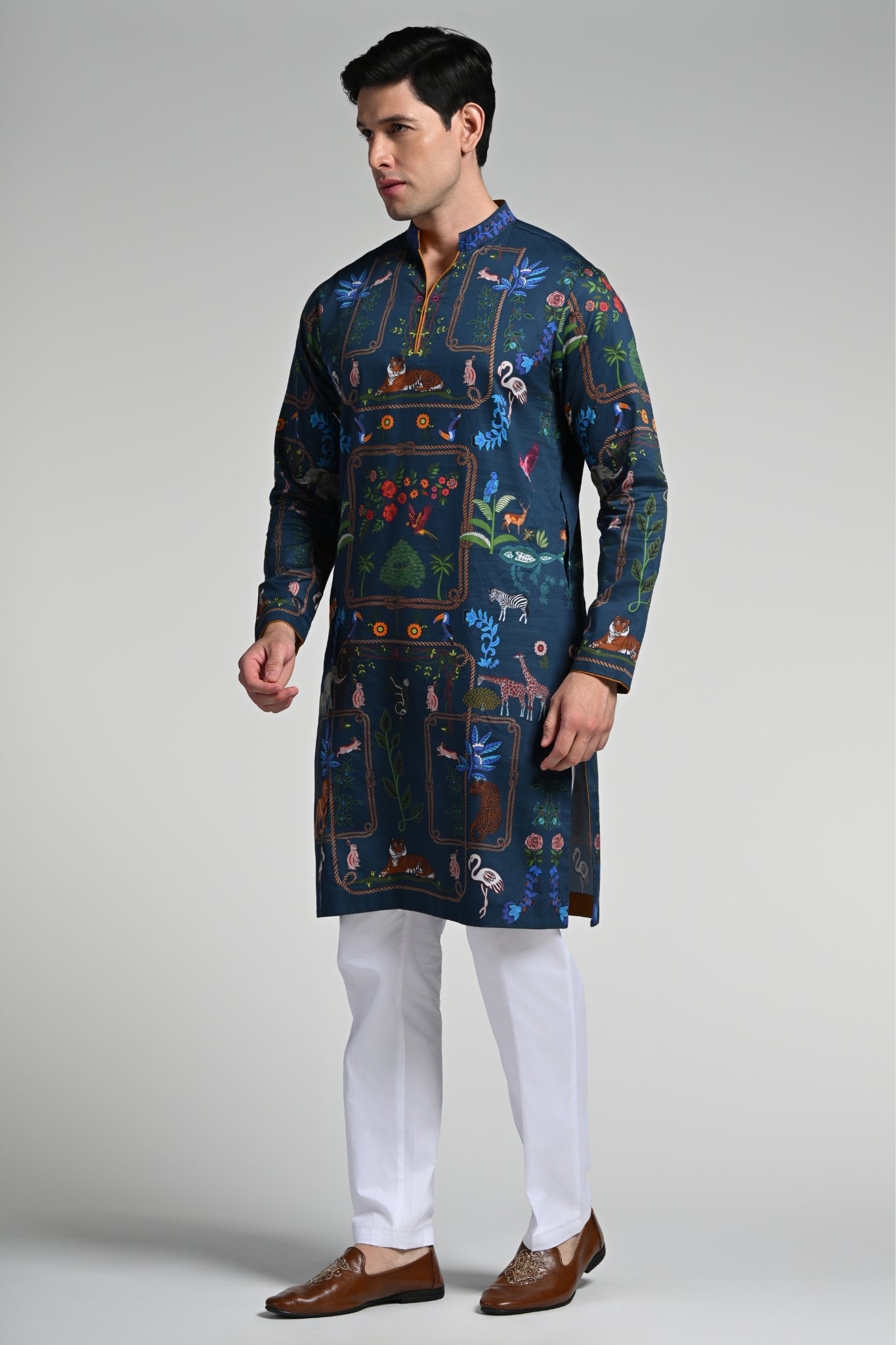 Taroob Printed Safari Kurta Pajama Set