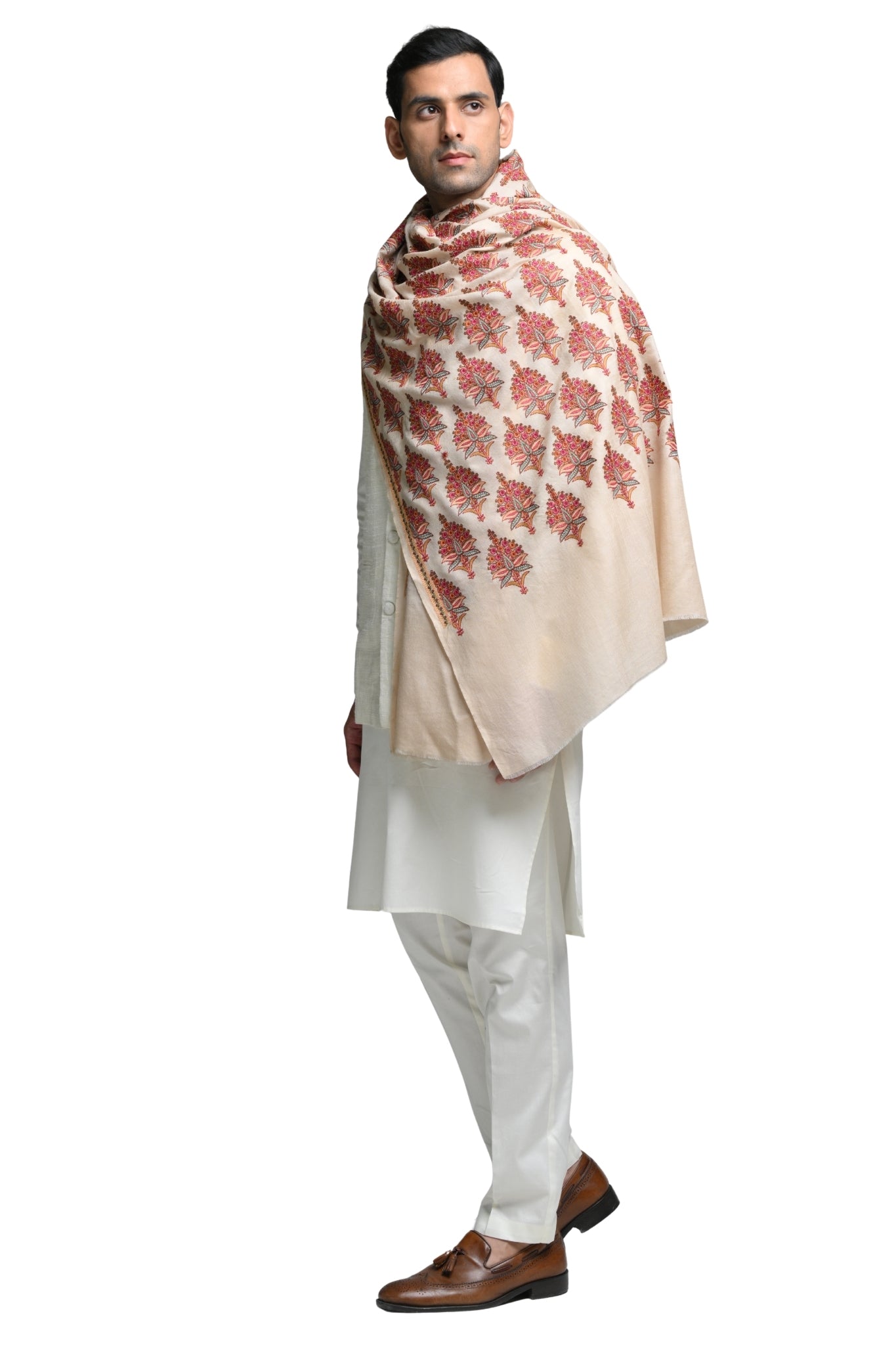 Taroob Embroidered Jamawar Stole