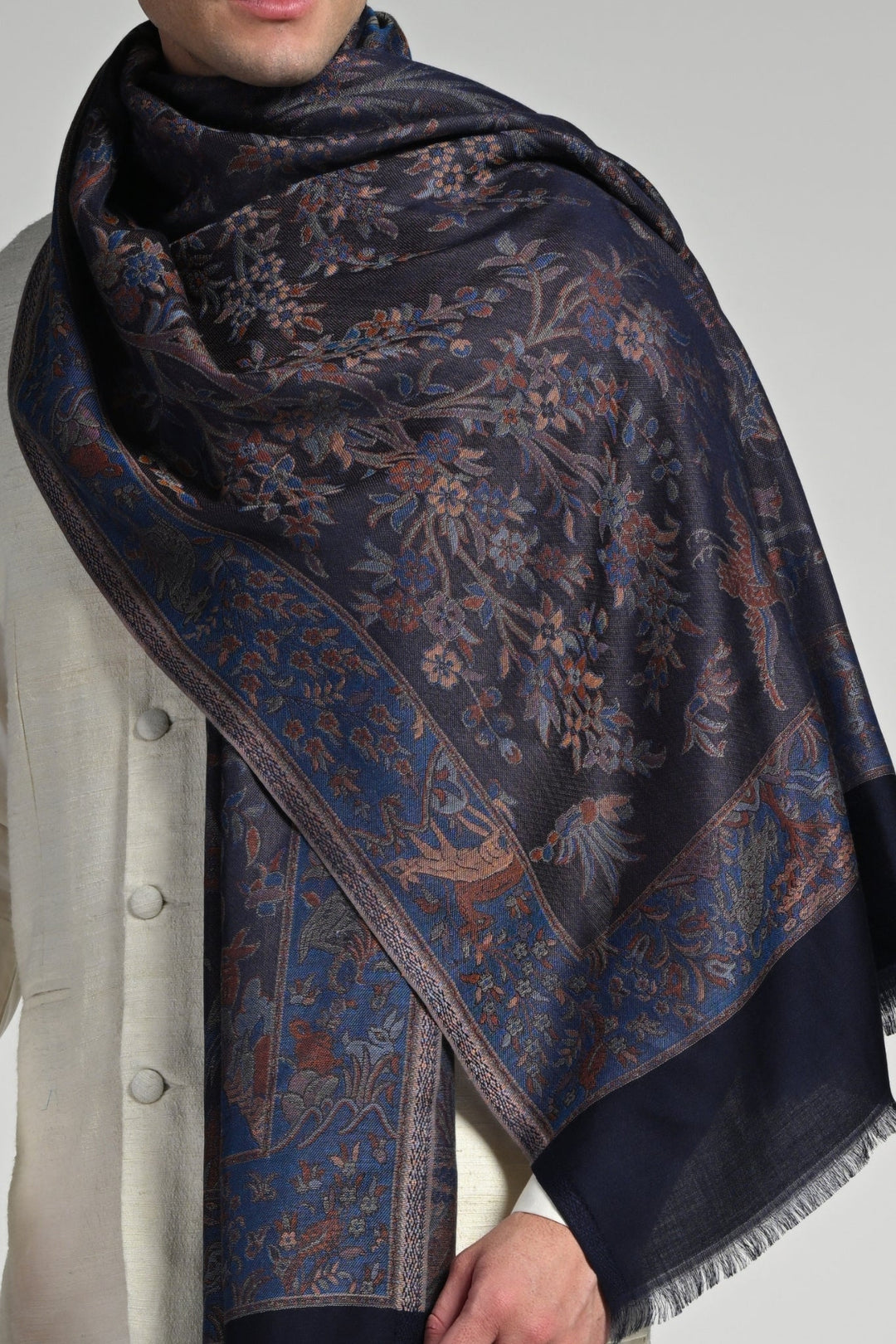 Taroob Kashmiri Art Silk Jamawar Stole