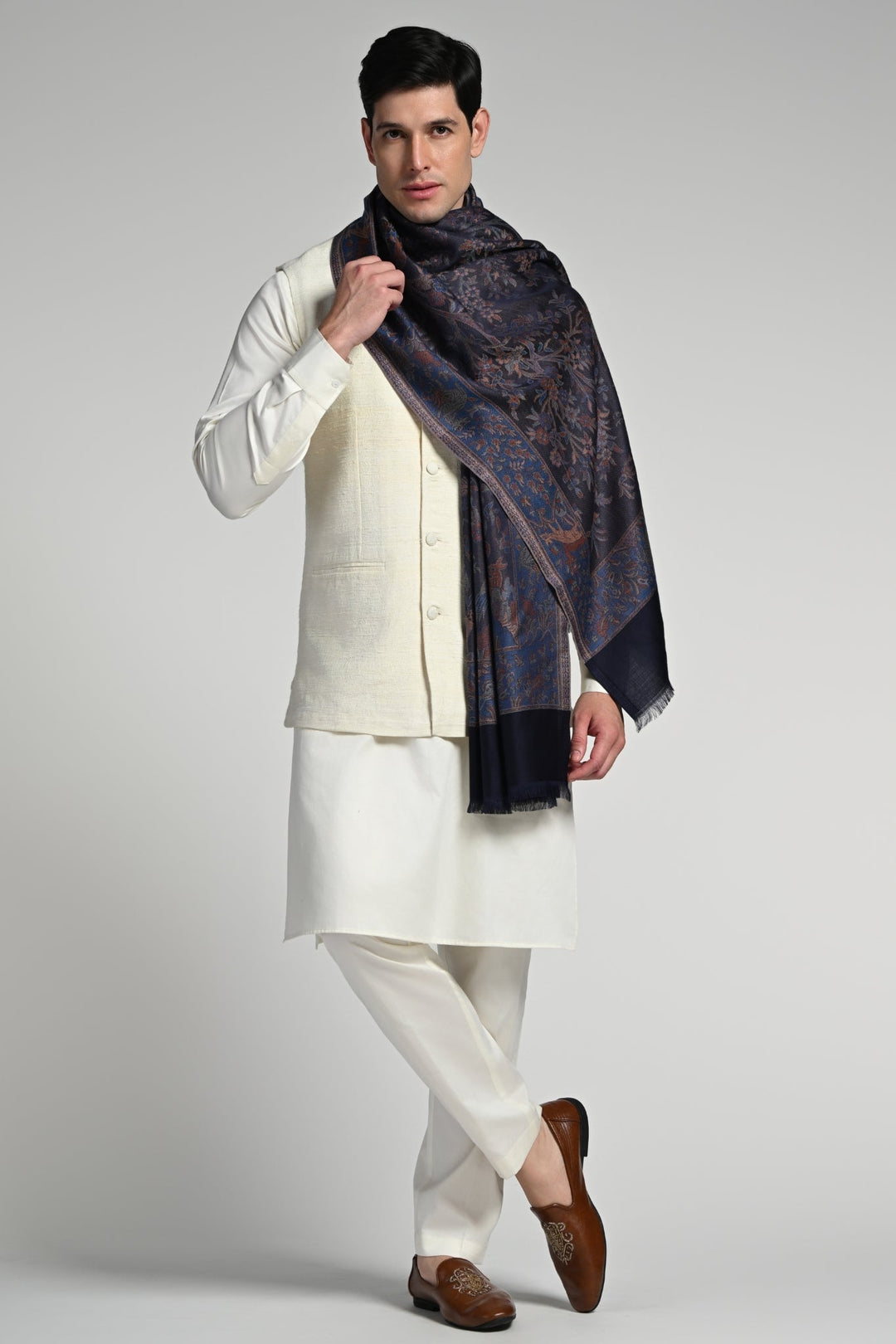Taroob Kashmiri Art Silk Jamawar Stole