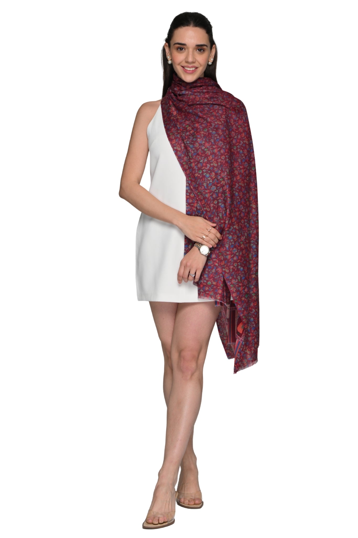 Reverisble Printed Mughal Stole – Women's Printed Stoles – Detail view | Taroob