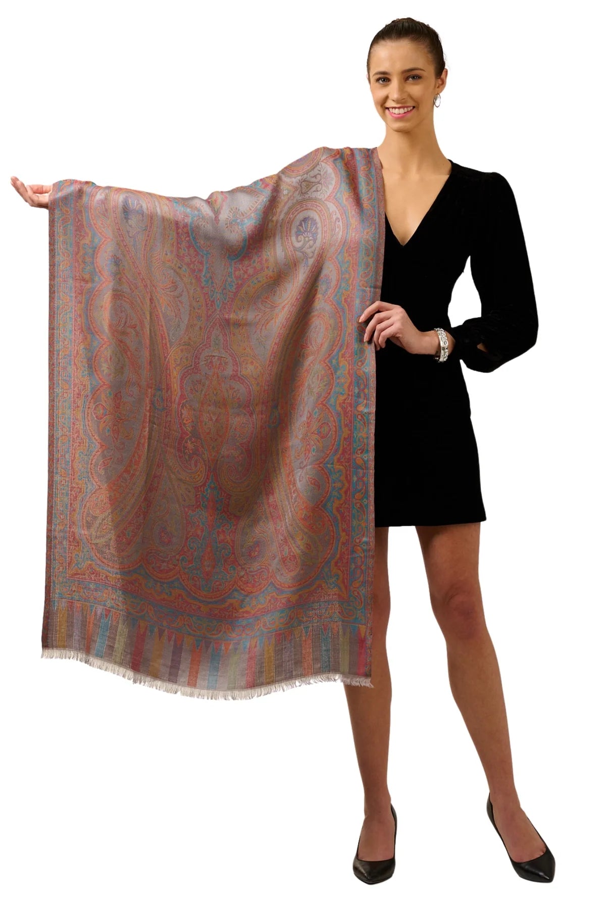 Taroob Gift Set of Unisex Silk Jamawar Stole for Him or Her