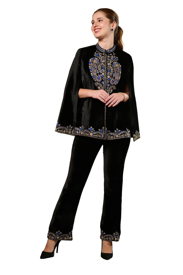 Taroob Velvet  Embroidered Zewar Cape