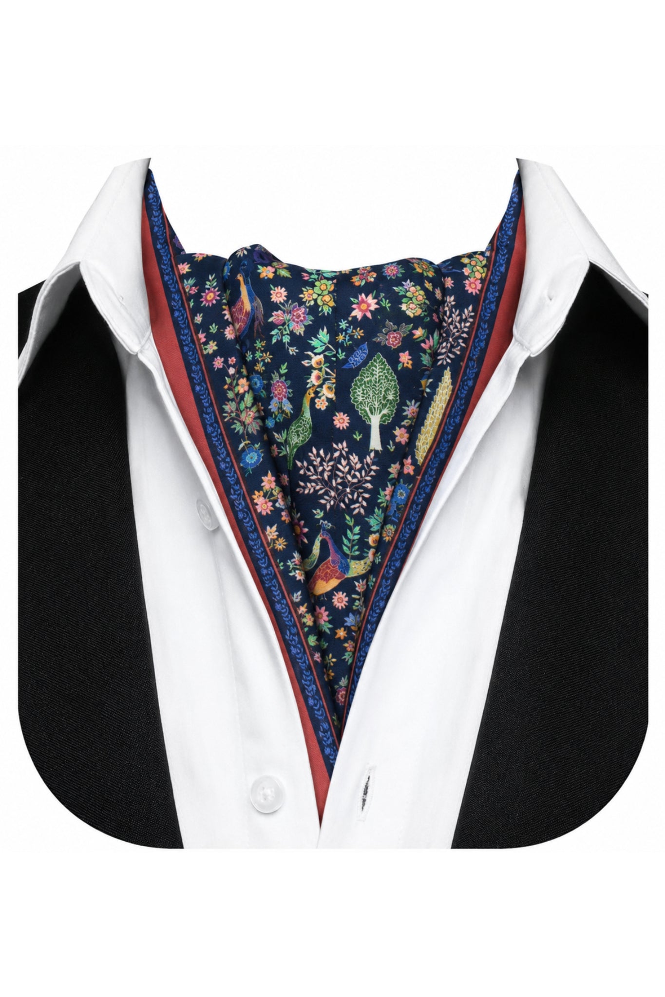 Taroob Premium Silk Satin Mughal Garden Cravat, Men’s Neck Tie