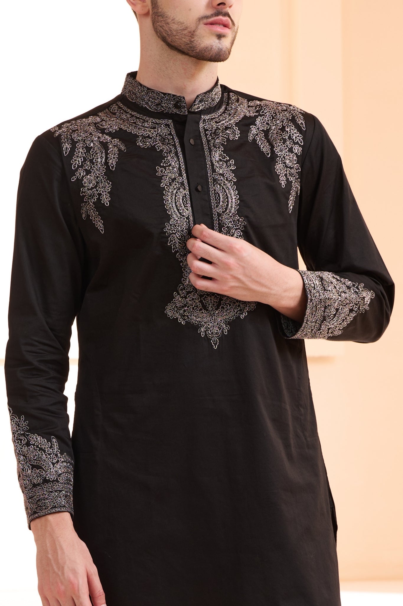 Taroob Emrboidered Zari Dori Work Kurta Pajama Set
