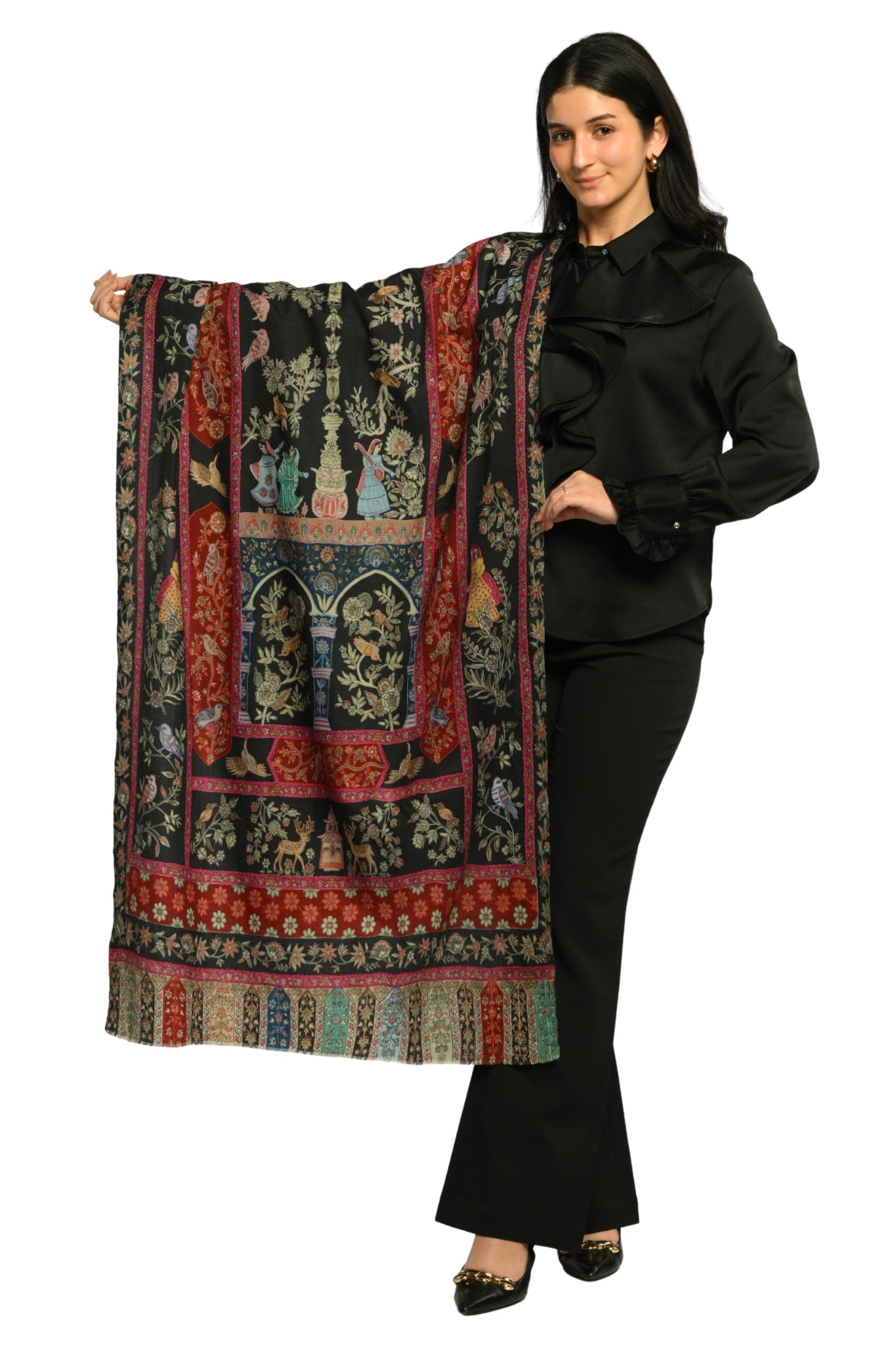 Taroob Palace Embroidered Kalamkari Stole