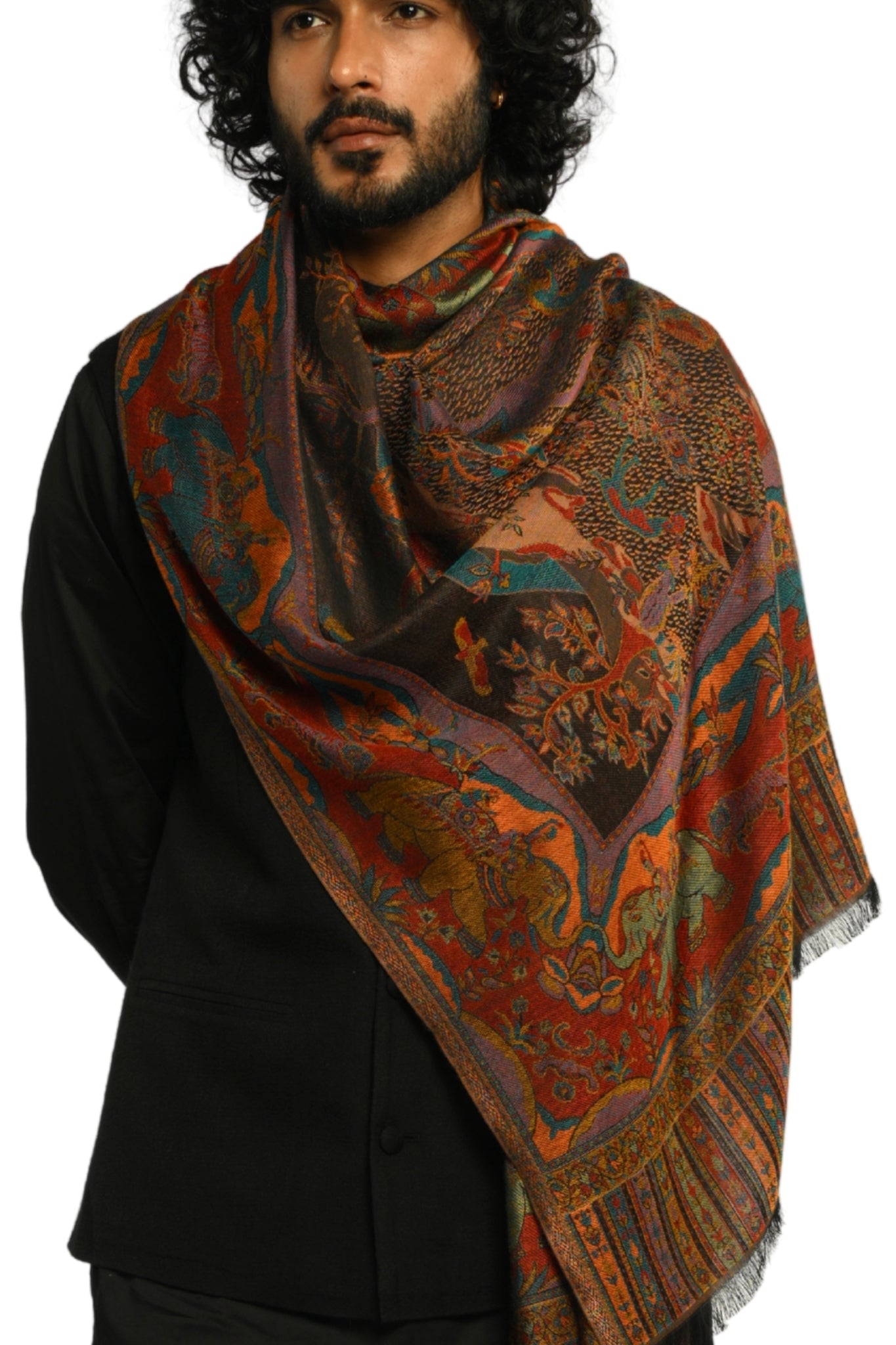 Taroob Royal Shikar-dar Silk Jamawar Stole