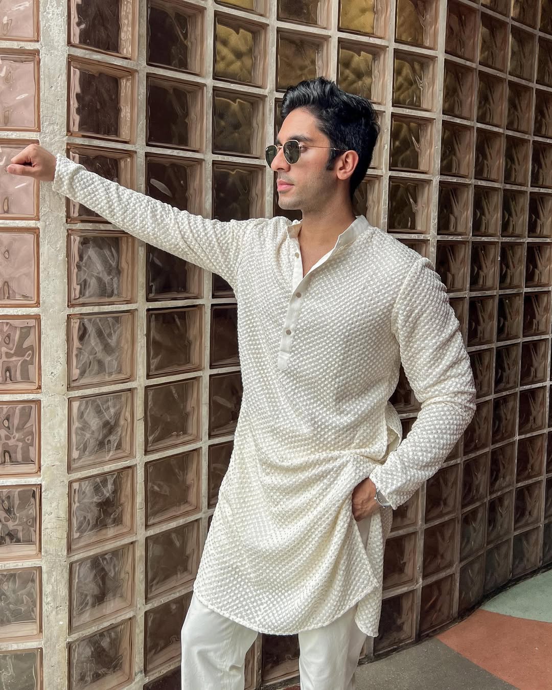Taroob Classic Sequin Chikankari Kurta Pajama Set