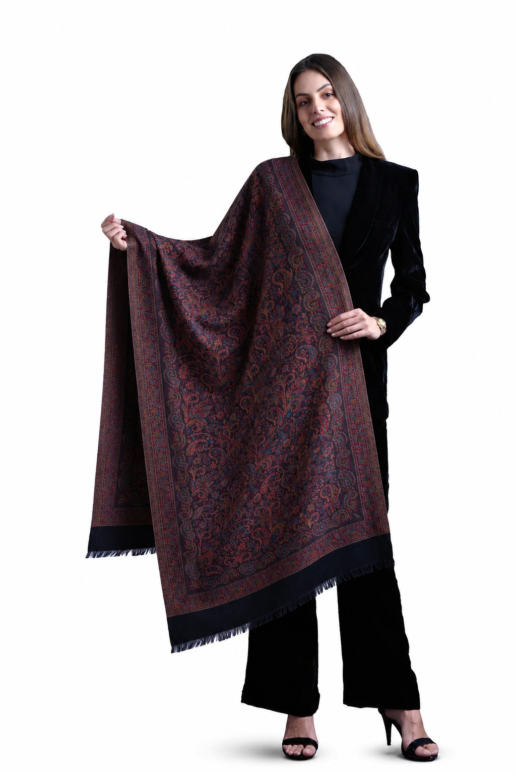 Taroob Gift Set of Silk Jamawar Stole & Pocket Square