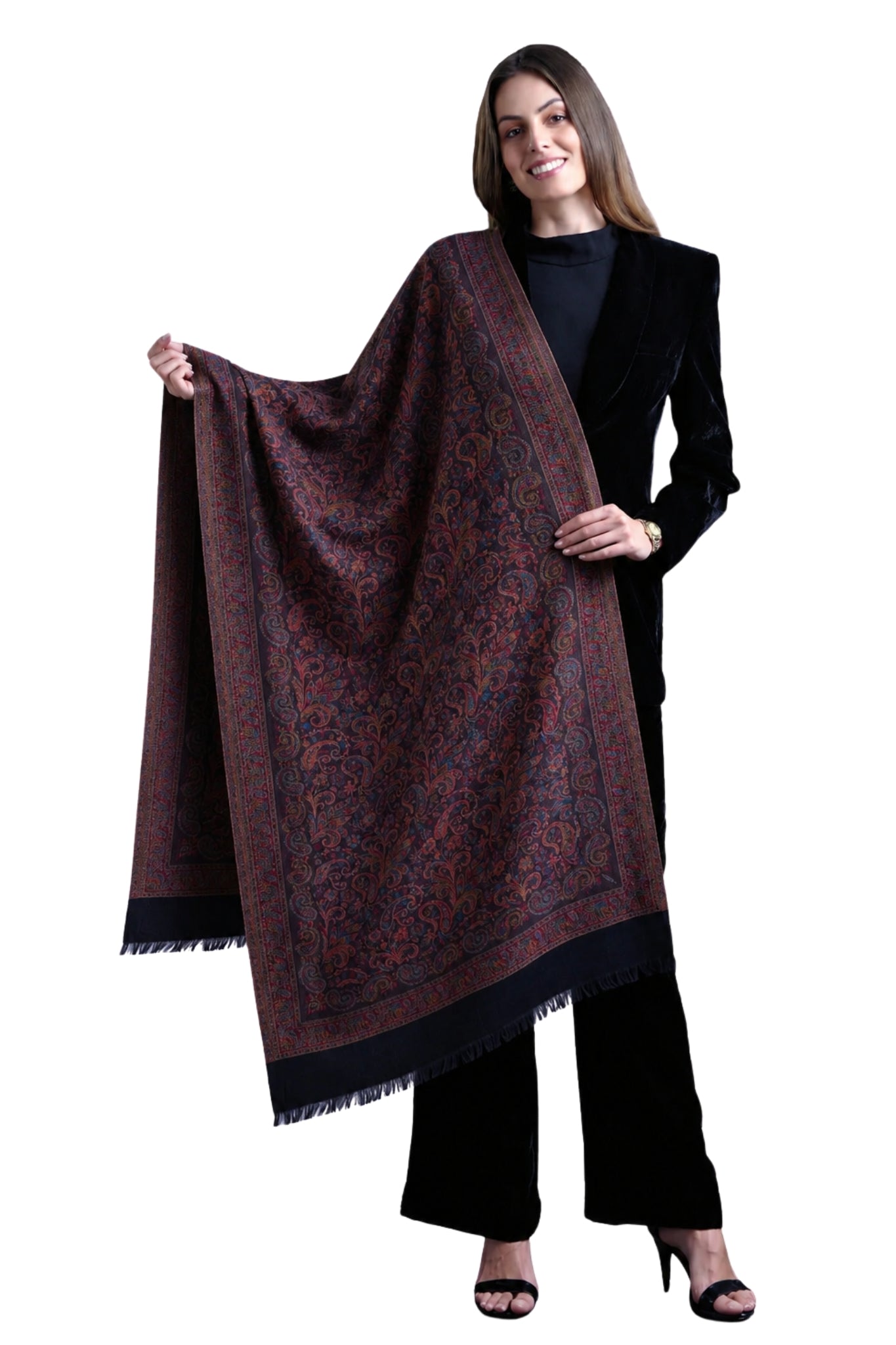 Taroob Gift Set of Silk Jamawar Stole & Pocket Square