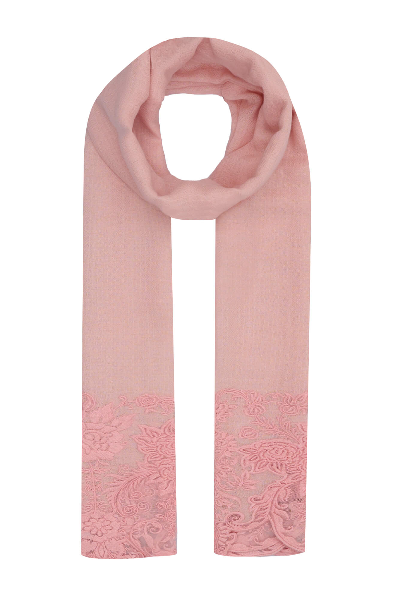 Taroob Embroidered Wool Lace Stole , Women's Scarf