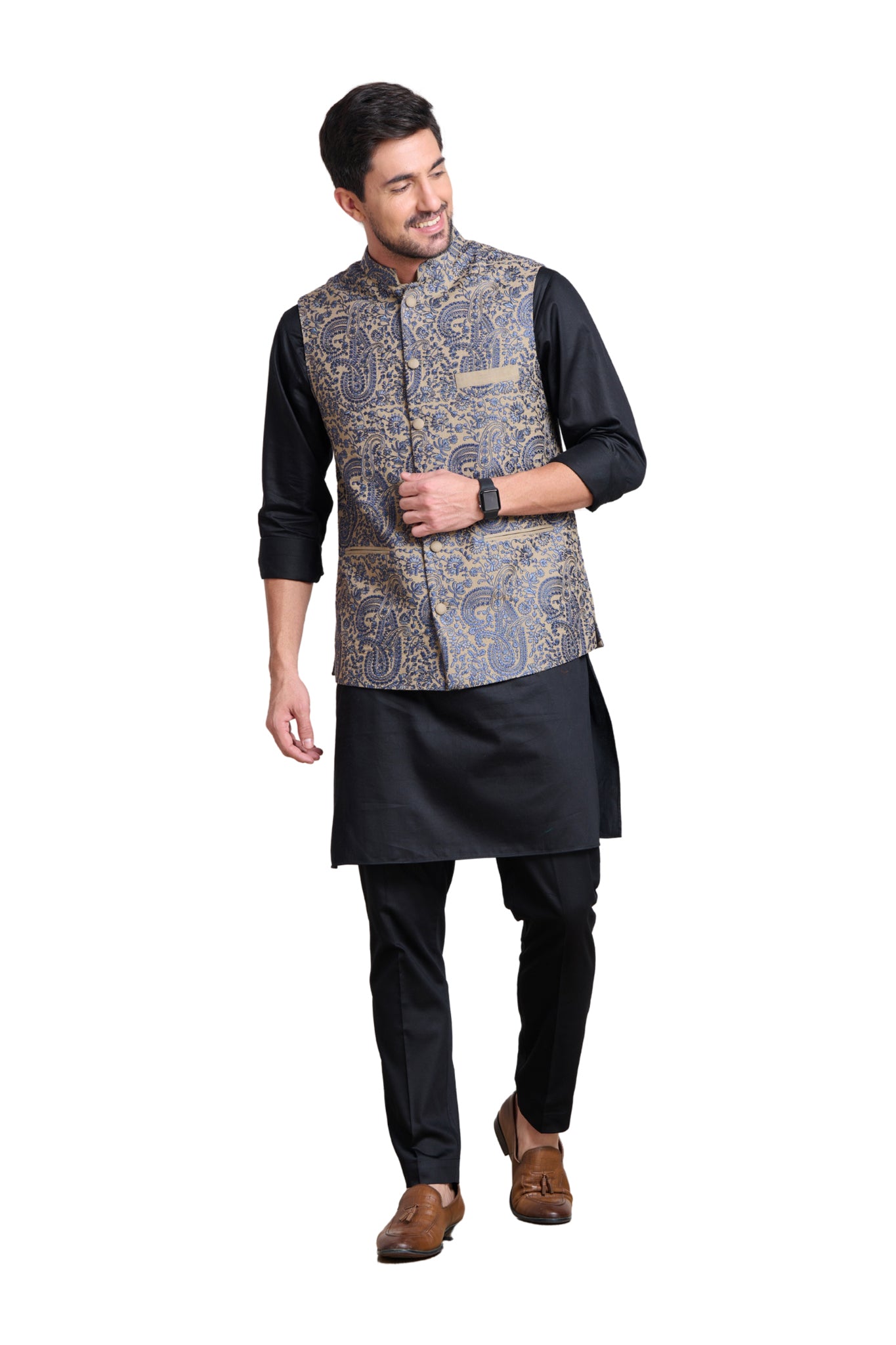 Taroob Classic Paisley Embroidered Bandi Jacket