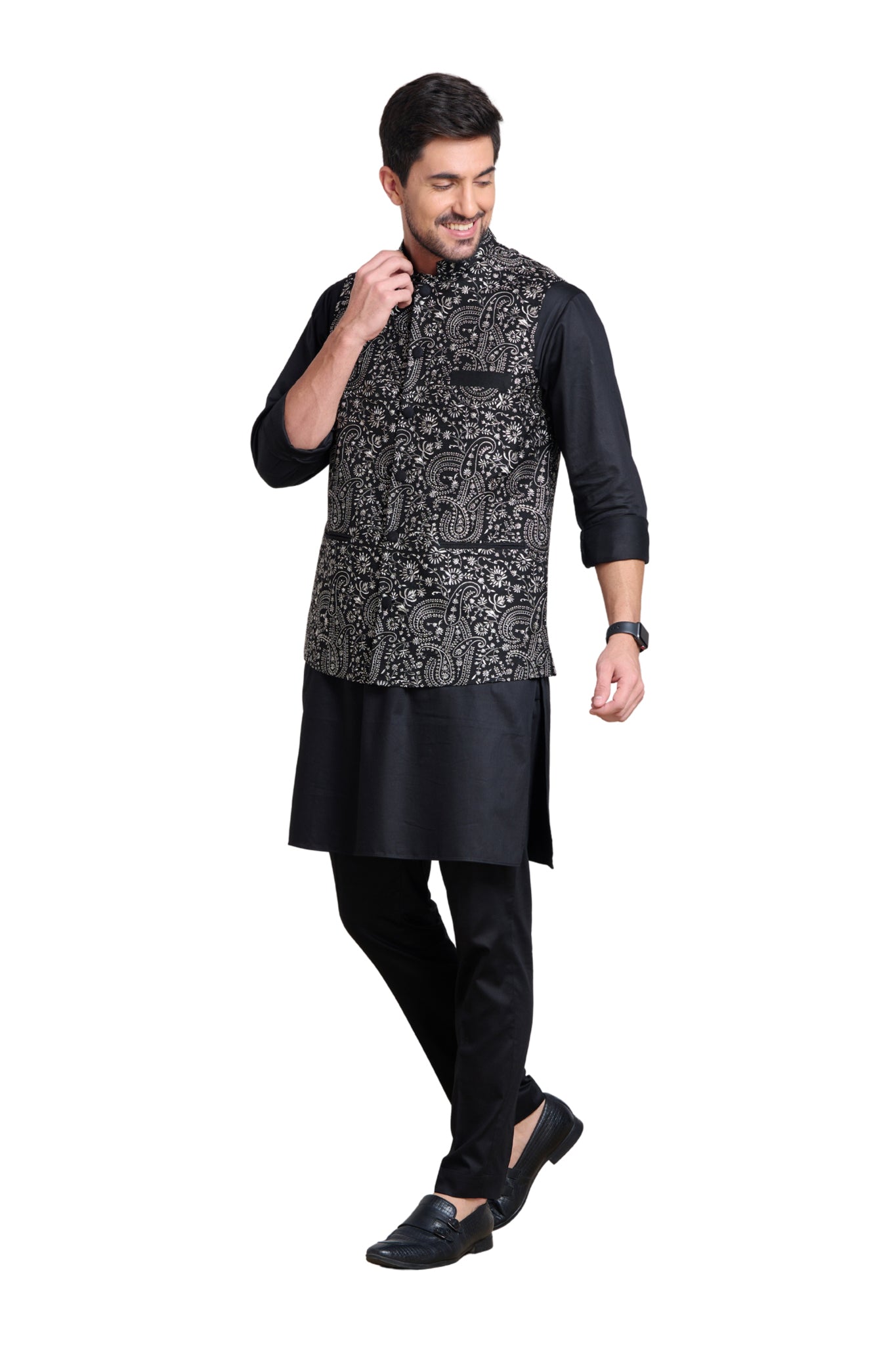 Taroob Classic Paisley Embroidered Bandi Jacket