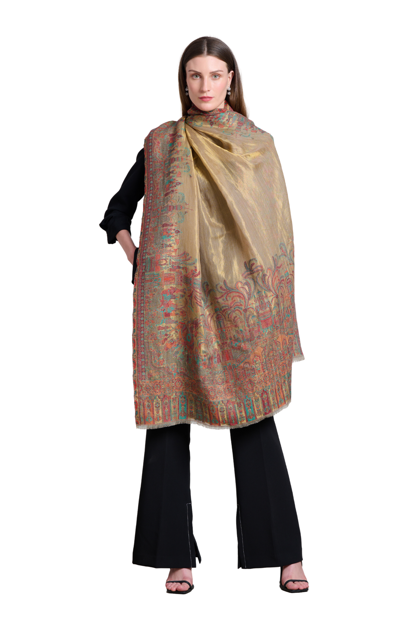 Taroob Zari Fine Wool Kaani Shawl