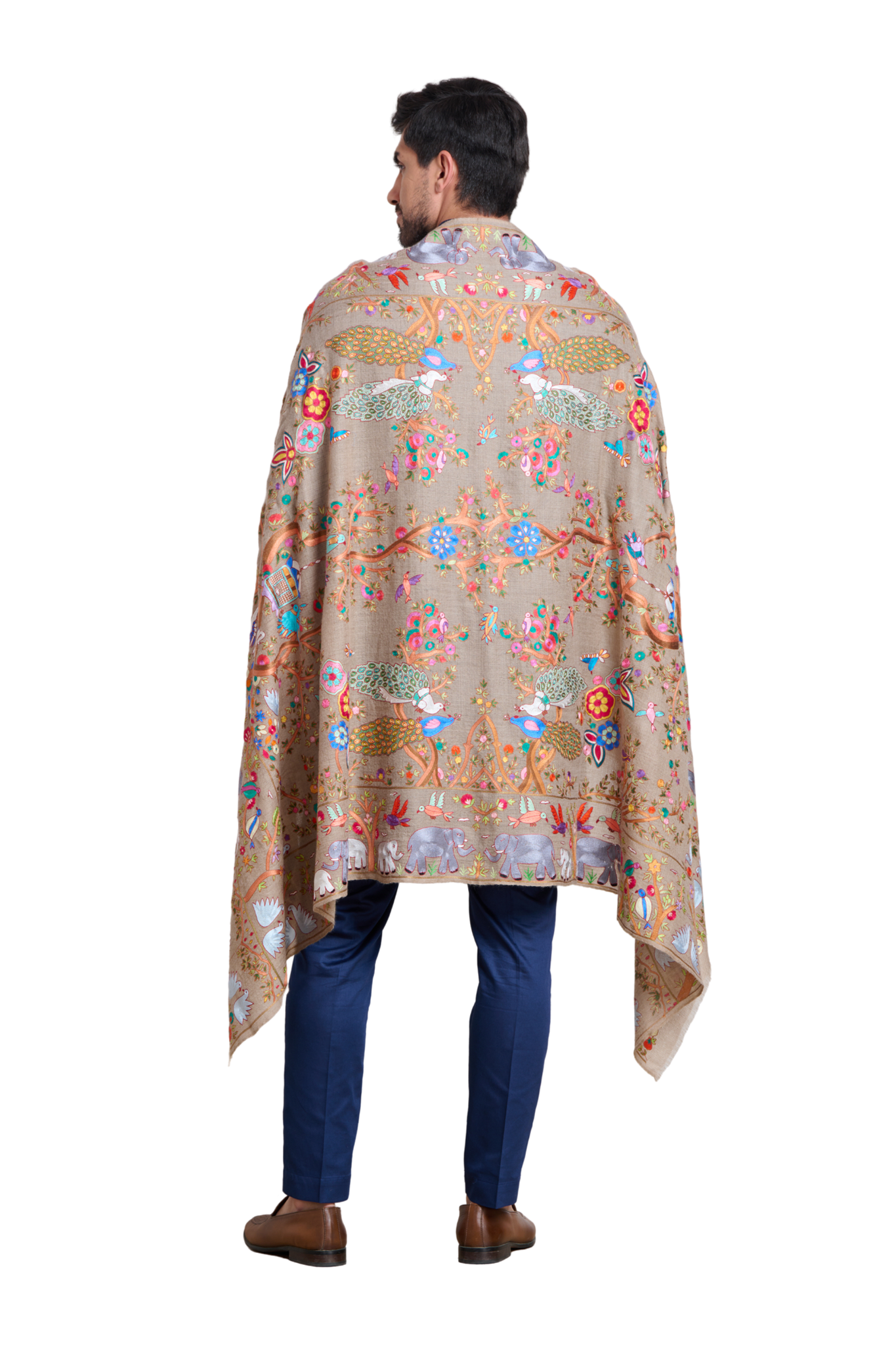 Taroob Heirloom Hand Embroidered Resham Shawl