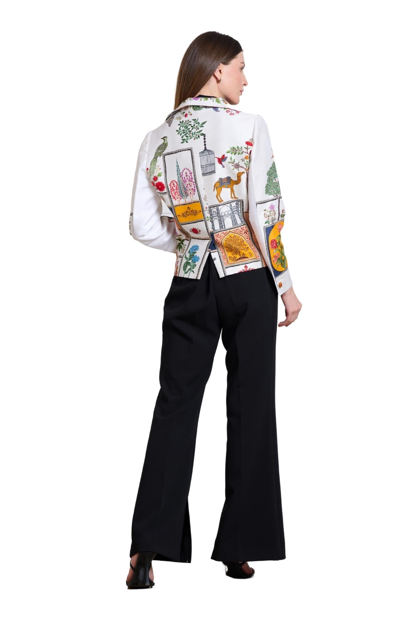 Taroob Moroccan Kalamkari Silk Blazer