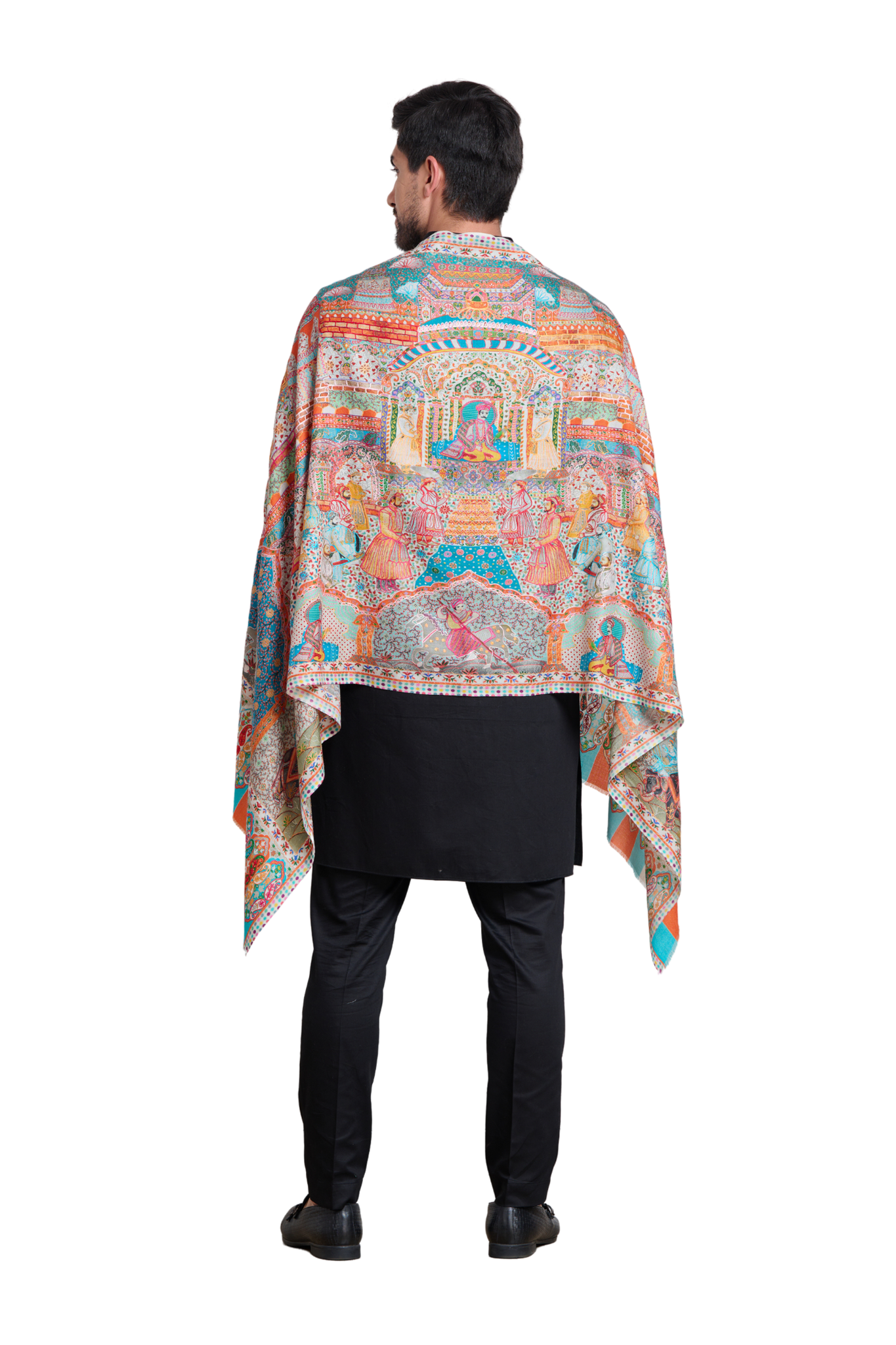 Taroob Mughal Darbar Kalamkari Stole