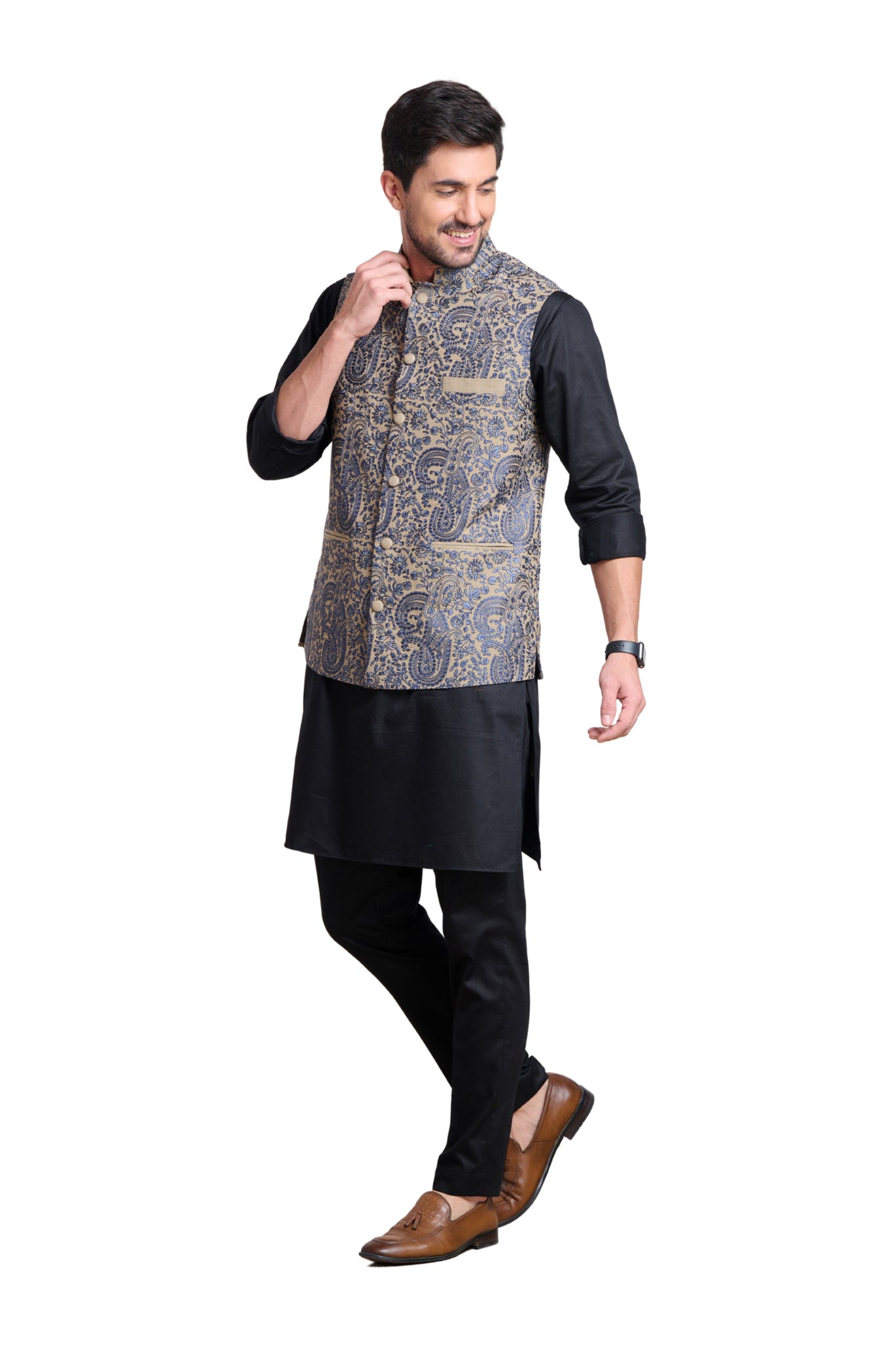 Taroob Classic Paisley Embroidered Bandi Jacket