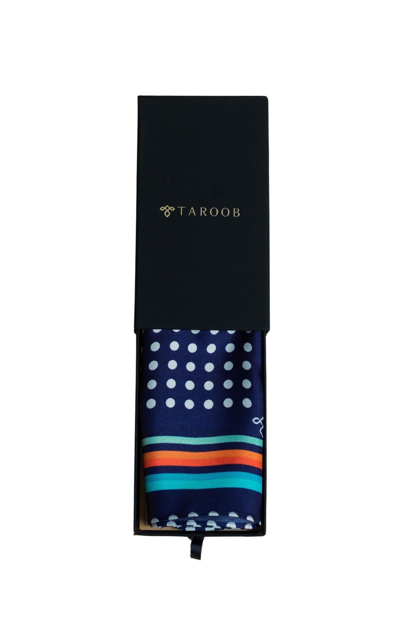 Taroob Classic Polka Dot Silk Pocket Square