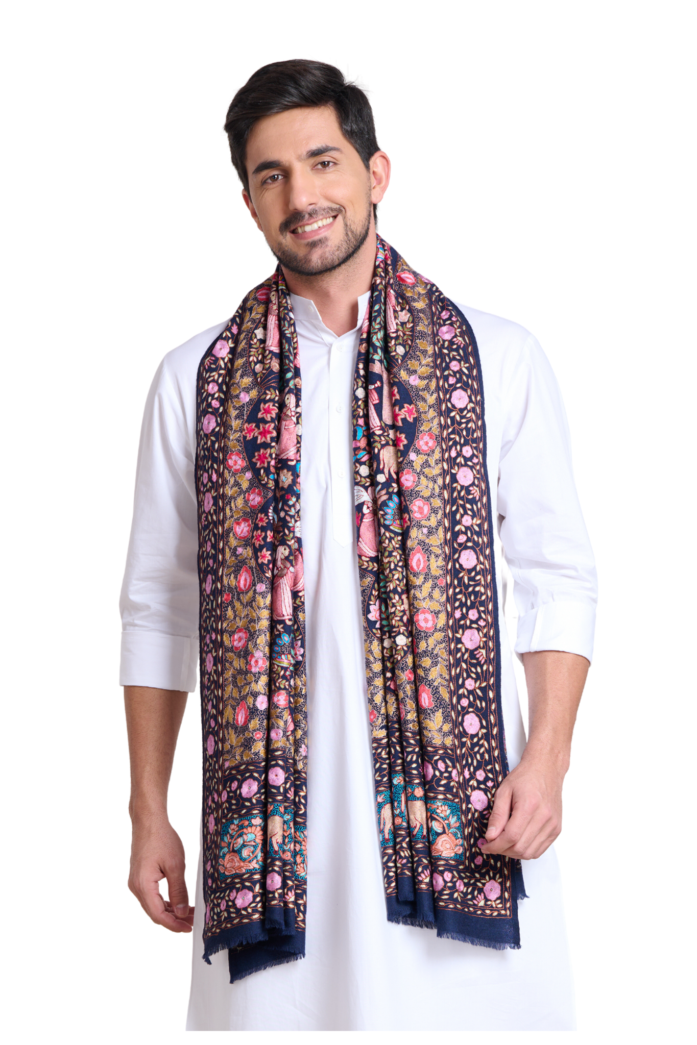 Taroob Heirloom Indian Pichwai Art Shawl