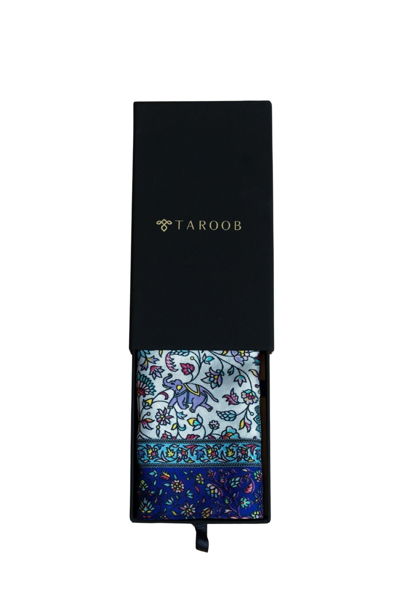 Taroob Kalamkari Print Silk Pocket Square