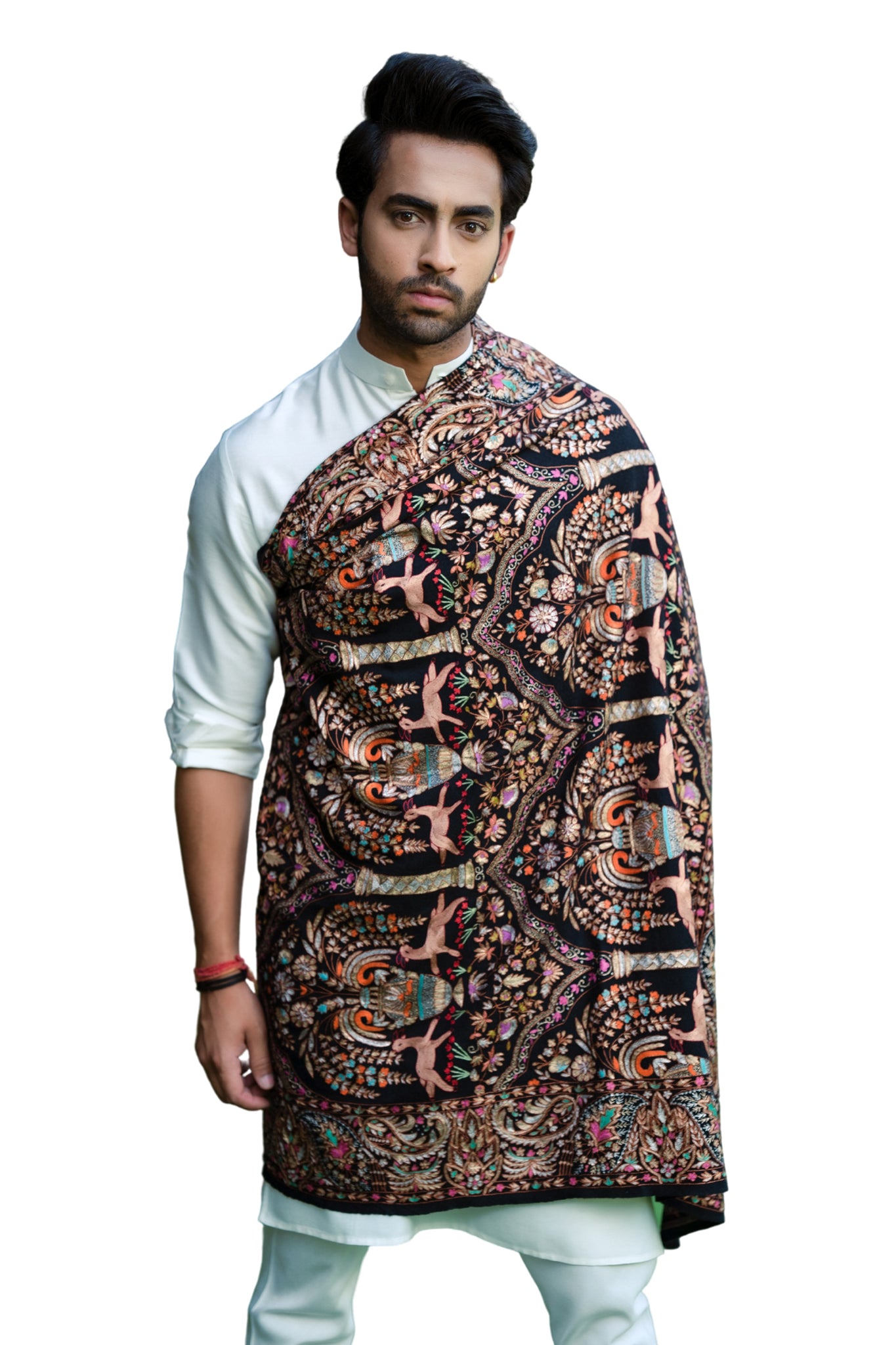 Taroob Heirloom Pure Pashmina Tilla And Resham Shawl