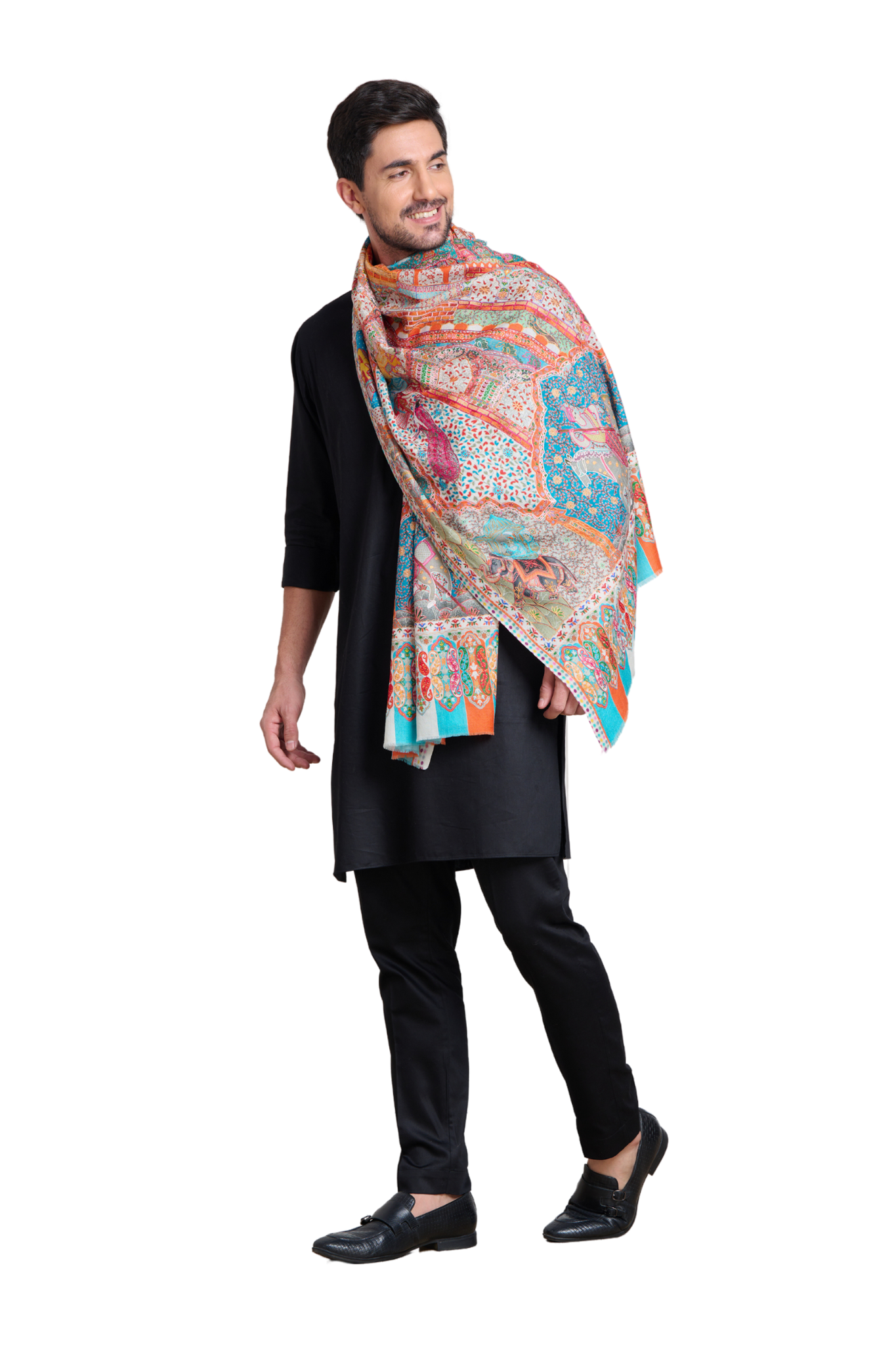 Taroob Mughal Darbar Kalamkari Stole