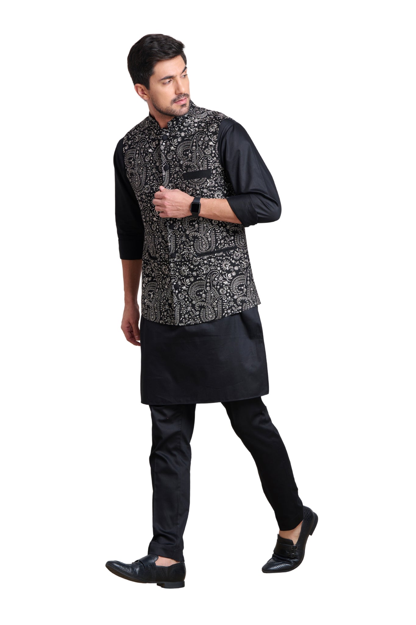 Taroob Classic Paisley Embroidered Bandi Jacket