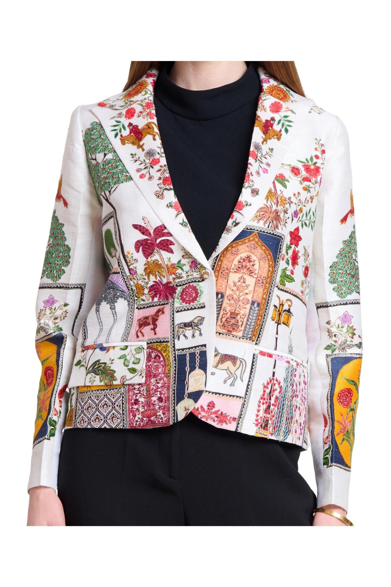 Taroob Moroccan Kalamkari Silk Blazer