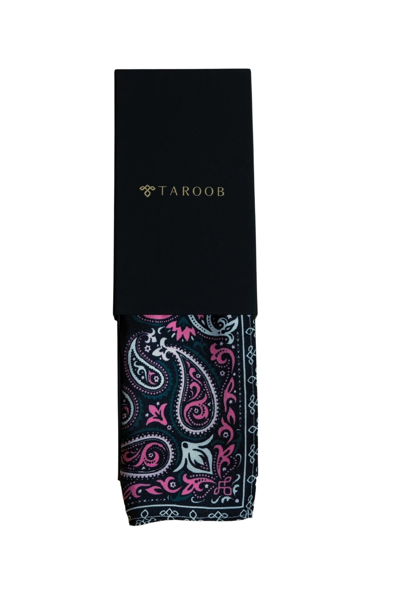 Taroob Silk Paisley Pocket Square