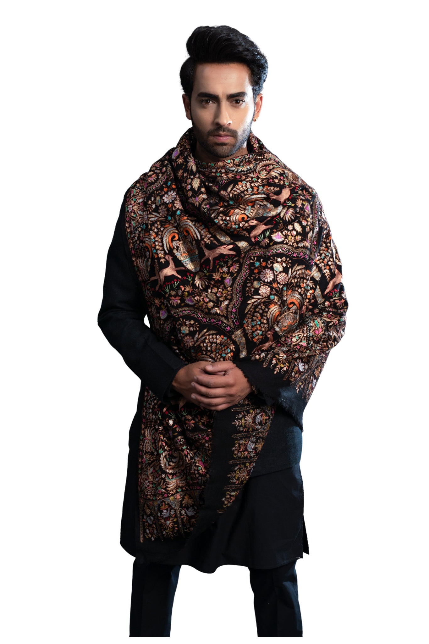 Taroob Heirloom Pure Pashmina Tilla And Resham Shawl