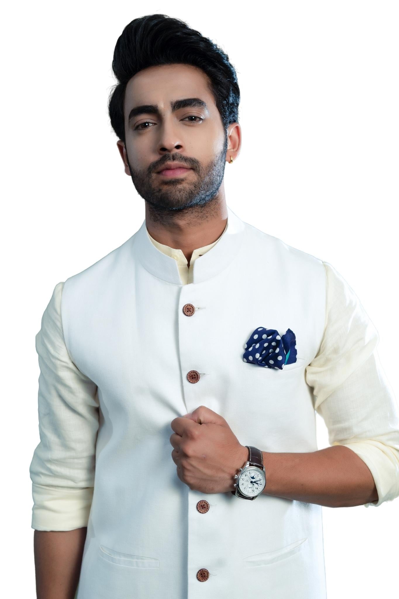 Taroob Classic Polka Dot Silk Pocket Square