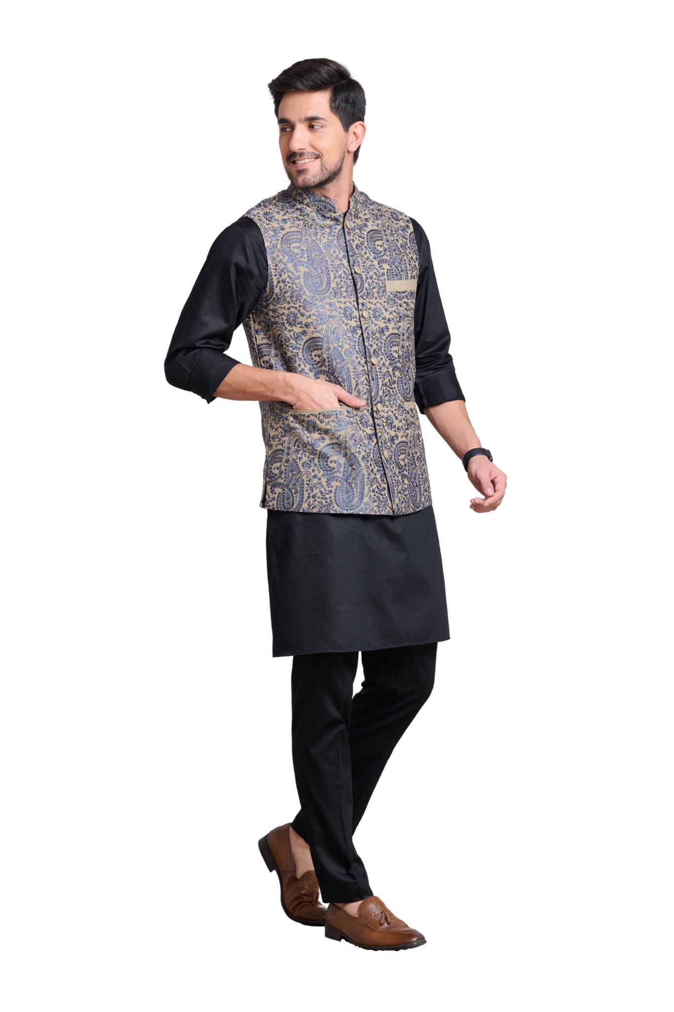 Taroob Classic Paisley Embroidered Bandi Jacket