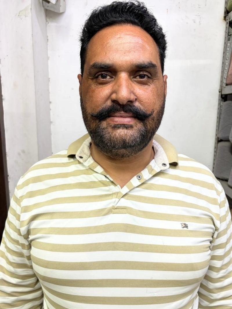 Hardev Singh, Hand Stitching karigar at Taroob atelier Amritsar